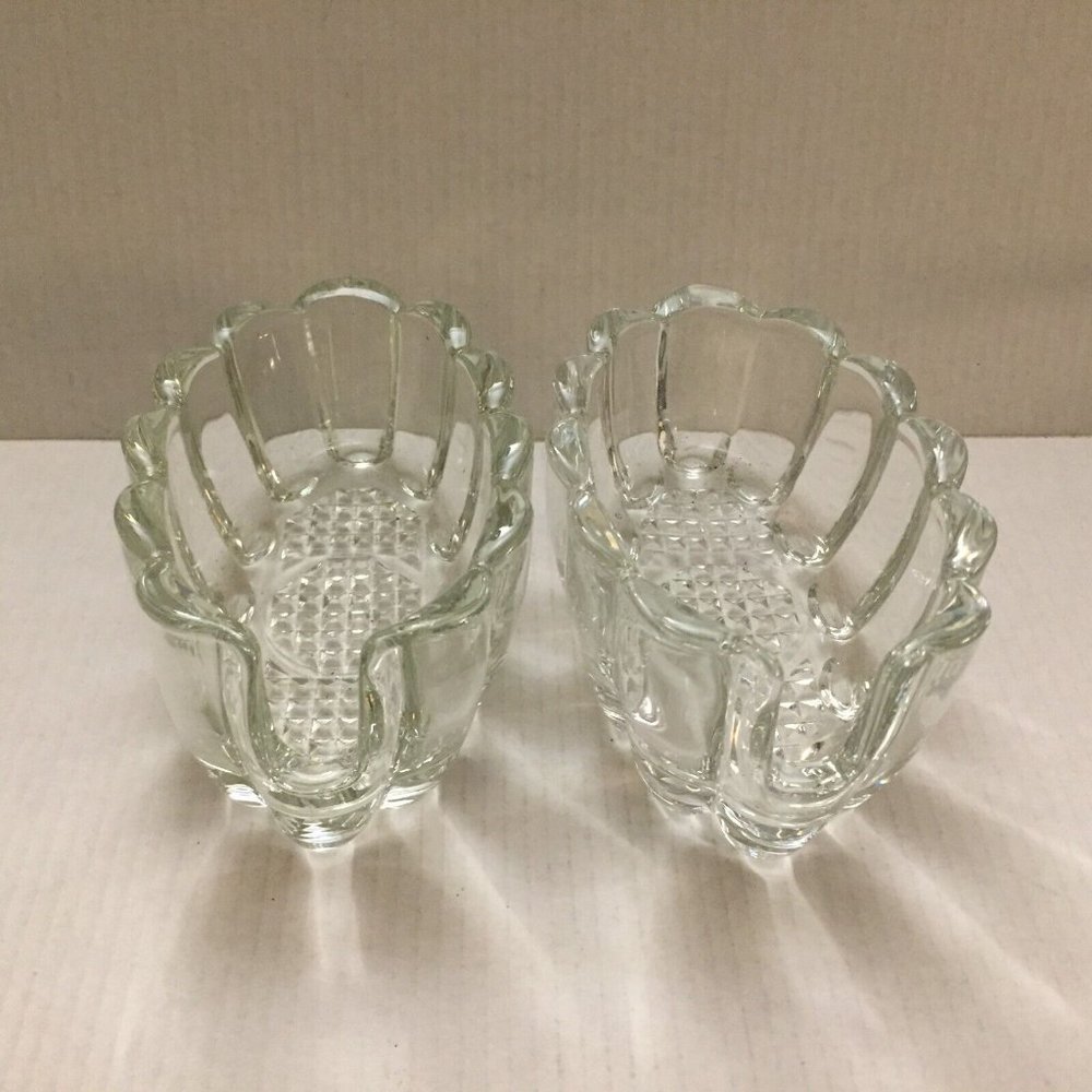 Set of Two New Classic Vintage Glass 5'' Ashtrays